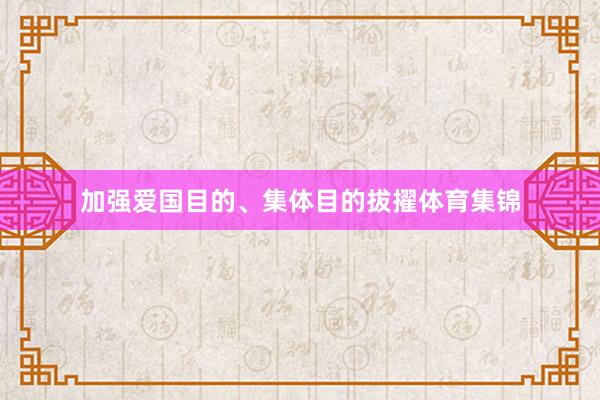 加强爱国目的、集体目的拔擢体育集锦