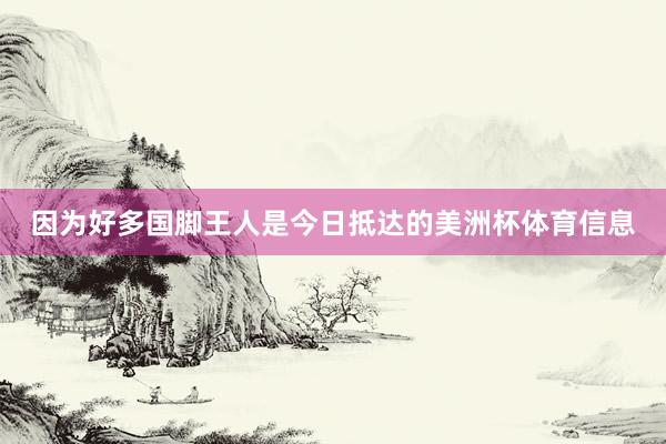 因为好多国脚王人是今日抵达的美洲杯体育信息