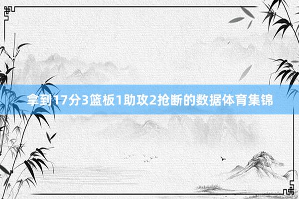 拿到17分3篮板1助攻2抢断的数据体育集锦