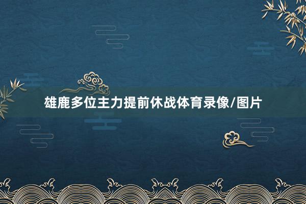 雄鹿多位主力提前休战体育录像/图片