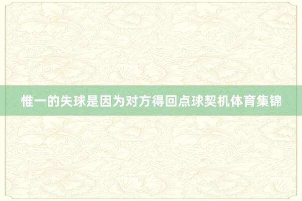 惟一的失球是因为对方得回点球契机体育集锦