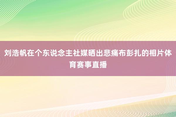 刘浩帆在个东说念主社媒晒出悲痛布彭扎的相片体育赛事直播