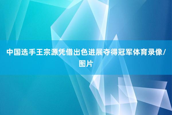 中国选手王宗源凭借出色进展夺得冠军体育录像/图片