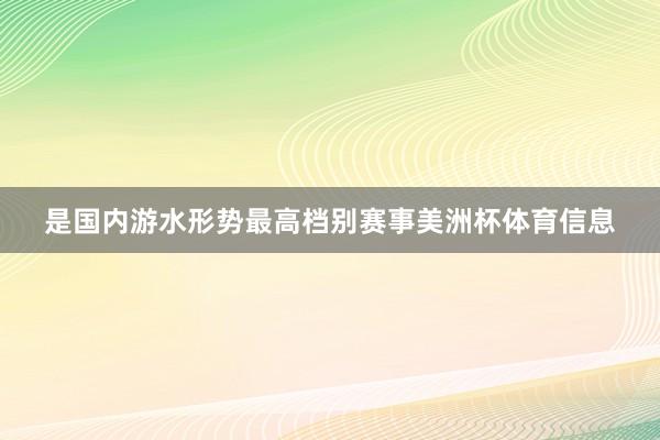 是国内游水形势最高档别赛事美洲杯体育信息