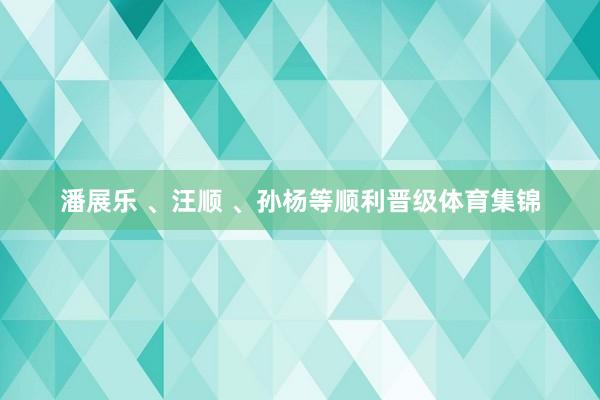 潘展乐 、汪顺 、孙杨等顺利晋级体育集锦