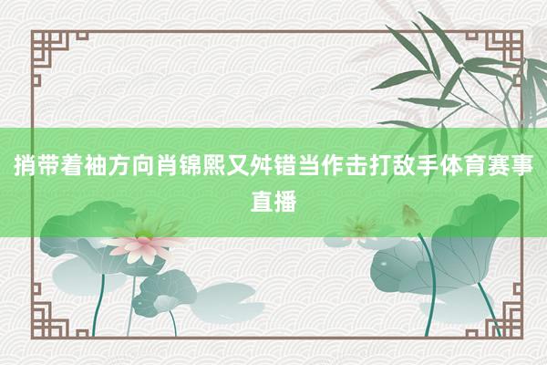 捎带着袖方向肖锦熙又舛错当作击打敌手体育赛事直播