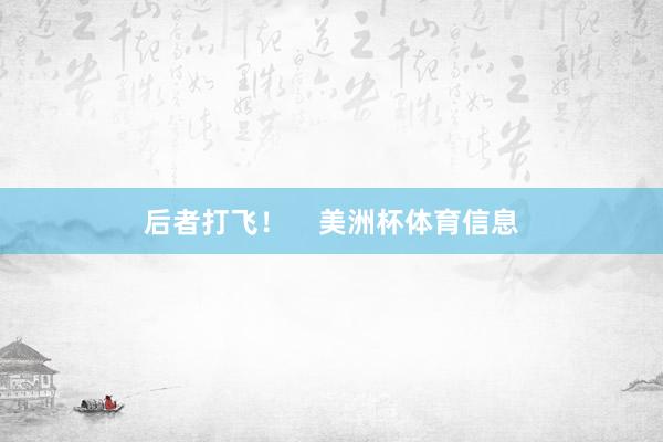 后者打飞！    美洲杯体育信息