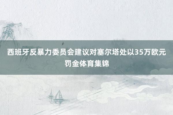 西班牙反暴力委员会建议对塞尔塔处以35万欧元罚金体育集锦