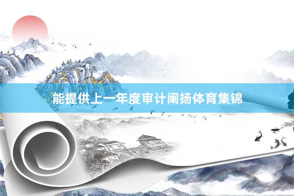 能提供上一年度审计阐扬体育集锦