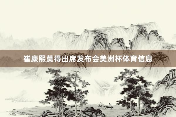 崔康熙莫得出席发布会美洲杯体育信息