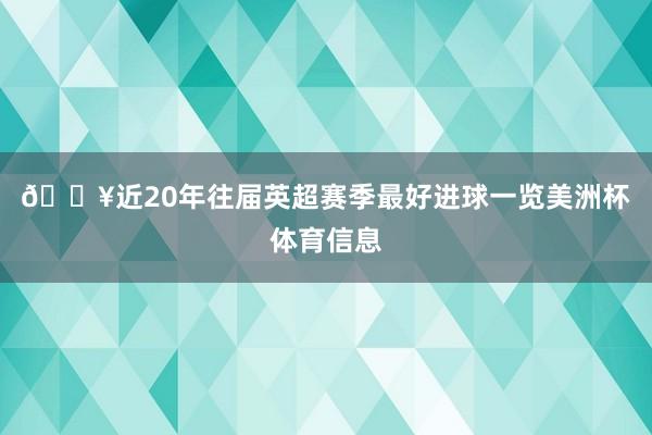 💥近20年往届英超赛季最好进球一览美洲杯体育信息