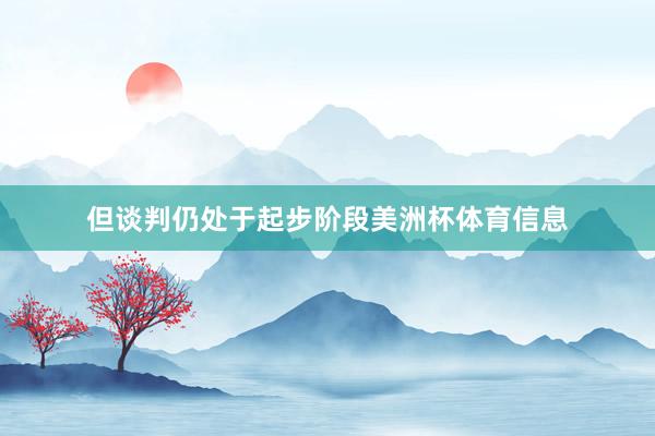 但谈判仍处于起步阶段美洲杯体育信息