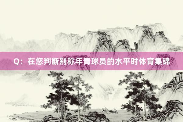 Q：在您判断别称年青球员的水平时体育集锦