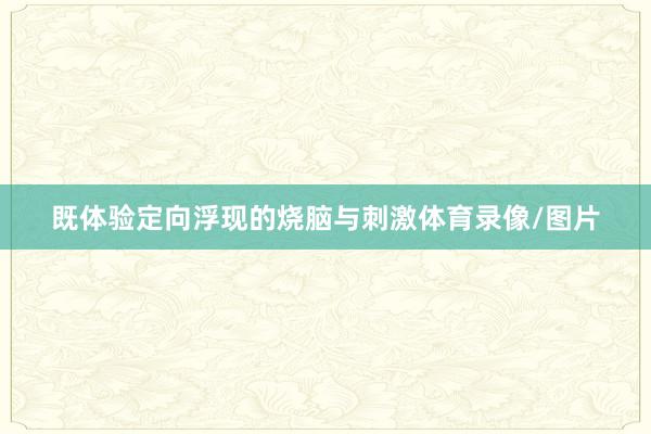 既体验定向浮现的烧脑与刺激体育录像/图片