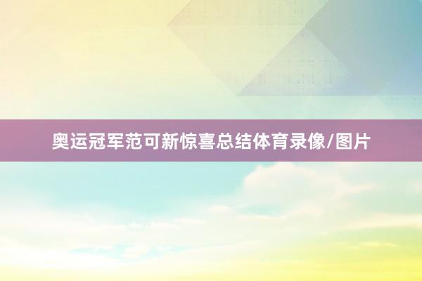 奥运冠军范可新惊喜总结体育录像/图片