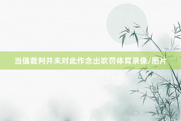 当值裁判并未对此作念出吹罚体育录像/图片