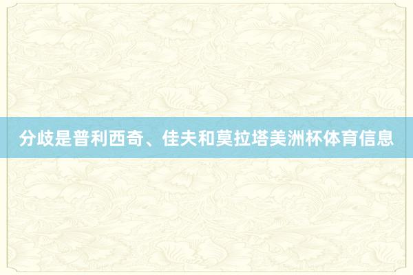 分歧是普利西奇、佳夫和莫拉塔美洲杯体育信息