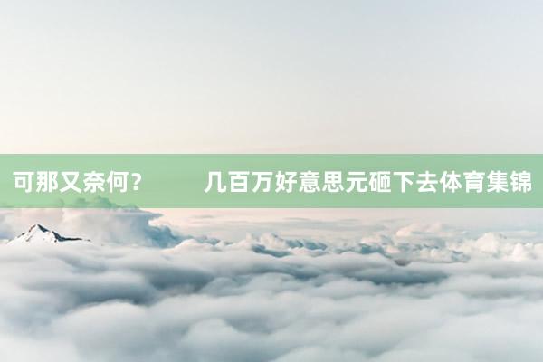 可那又奈何？        几百万好意思元砸下去体育集锦