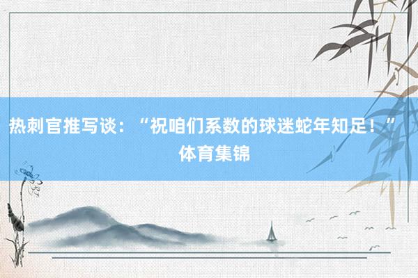 热刺官推写谈：“祝咱们系数的球迷蛇年知足！”    体育集锦