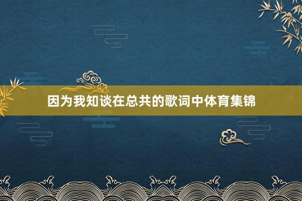 因为我知谈在总共的歌词中体育集锦