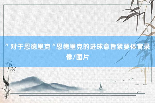 ”对于恩德里克“恩德里克的进球意旨紧要体育录像/图片