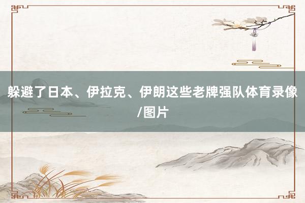 躲避了日本、伊拉克、伊朗这些老牌强队体育录像/图片