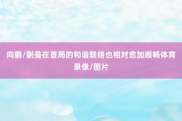 向鹏/蒯曼在首局的和谐联络也相对愈加顺畅体育录像/图片