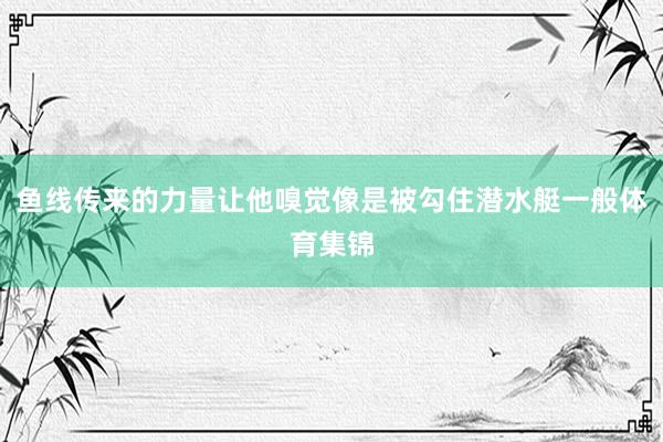 鱼线传来的力量让他嗅觉像是被勾住潜水艇一般体育集锦