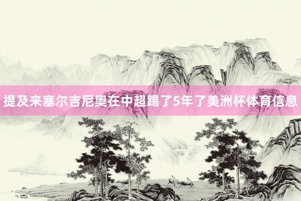 提及来塞尔吉尼奥在中超踢了5年了美洲杯体育信息