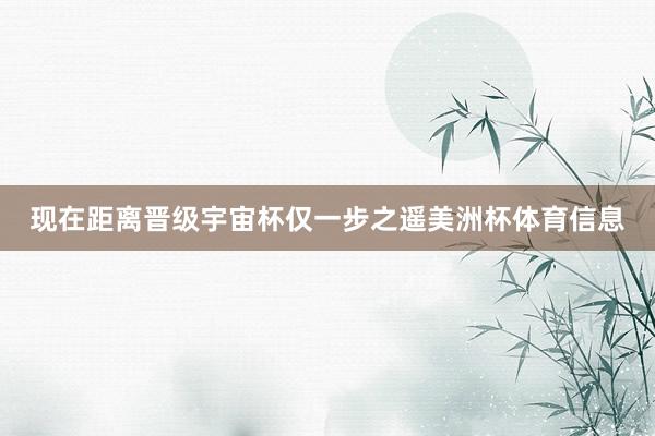 现在距离晋级宇宙杯仅一步之遥美洲杯体育信息