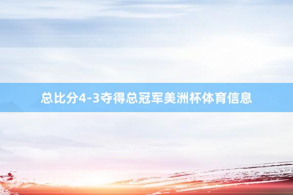 总比分4-3夺得总冠军美洲杯体育信息