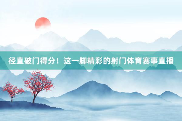径直破门得分！这一脚精彩的射门体育赛事直播
