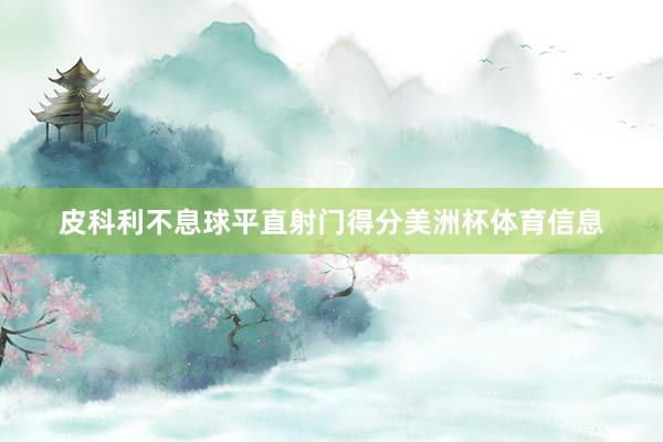 皮科利不息球平直射门得分美洲杯体育信息